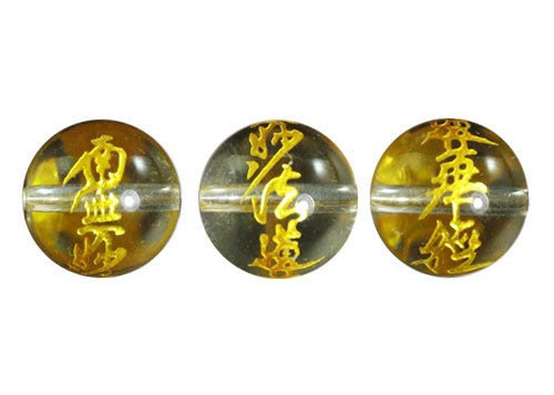 南無妙法蓮華経（レーザー彫／水晶、オニキス・金色入り） – 天然石の