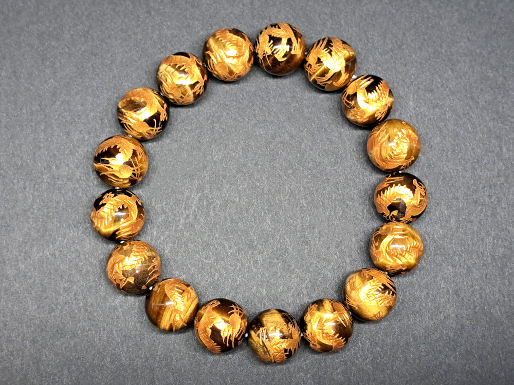 約12ｍｍ虎目石（金色入り）