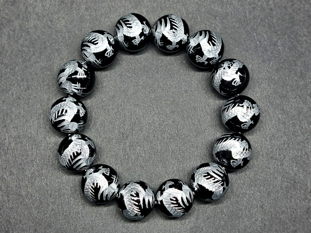 約16ｍｍオニキス（銀色入り）