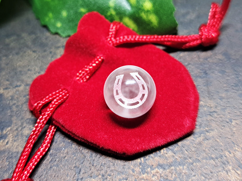 素彫／巾着・赤