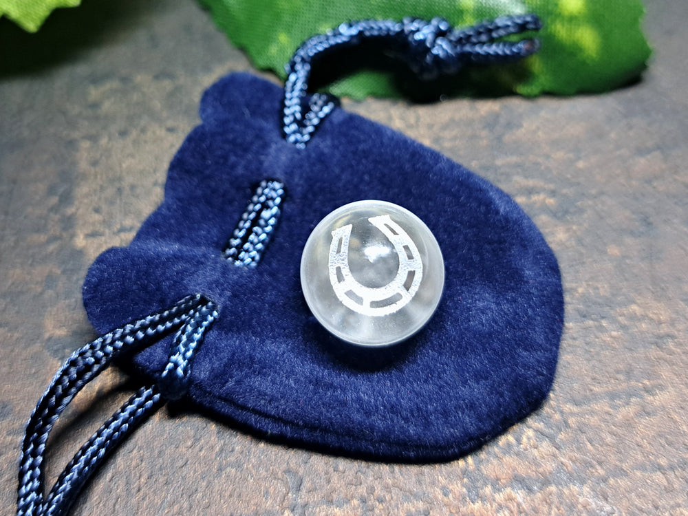 素彫／巾着・紺