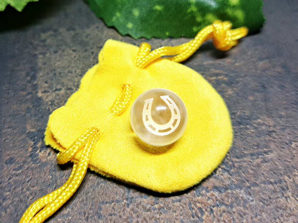 素彫／巾着・黄