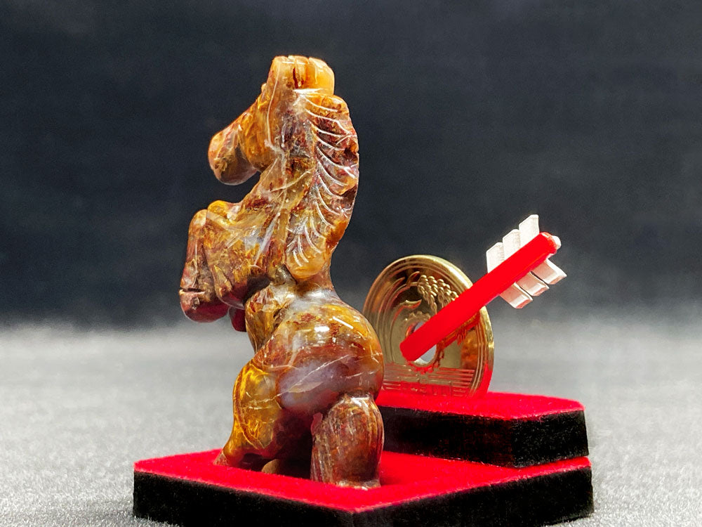 馬 置物（ゴールデンリーフアゲート） – 天然石の店 ふうちゃん