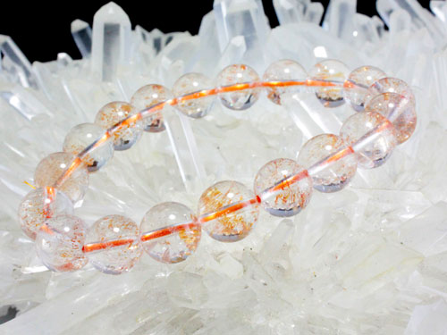 天然石 ストロベリークォーツブレスレット 内周17.4cm 　250720085 天然石 ストロベリークォーツブレスレット 内径17cm - メルカリ