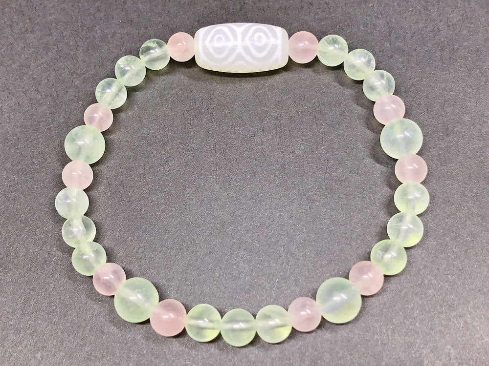 龍眼　羊脂白天珠ブレスレットNo.002