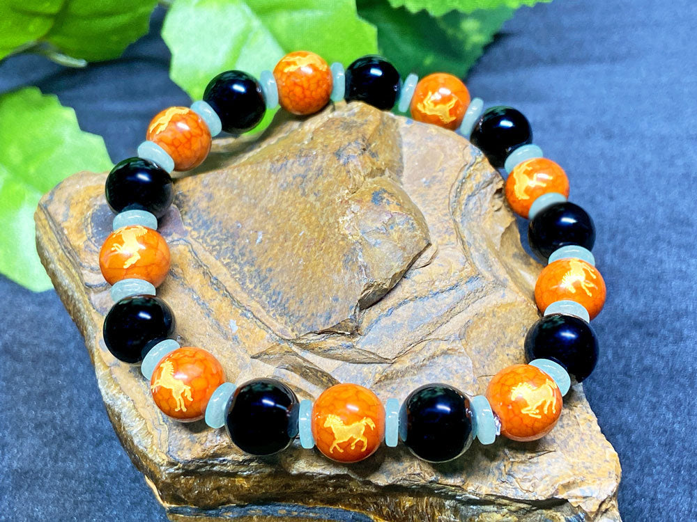 龍紋瑪瑙ブレスレット