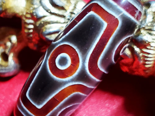 赤財神天珠・十字六眼天珠 – 天然石の店 ふうちゃん