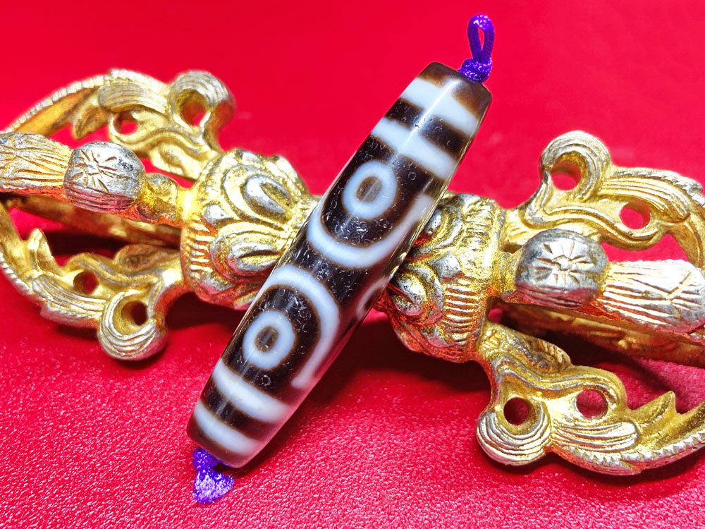 A3 老礦三色天珠　七眼　天珠　美品　天然石　鉱物　風水　開運　御守　チベット チベット天珠 / 老礦天珠 – 天然石の店 ふうちゃん