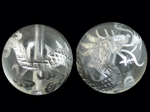 水晶丸玉手彫り龍　50mm nakajima-store_a1283