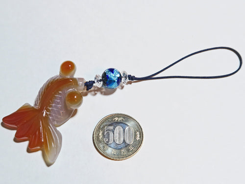 赤メノウ金魚ストラップ – 天然石の店 ふうちゃん